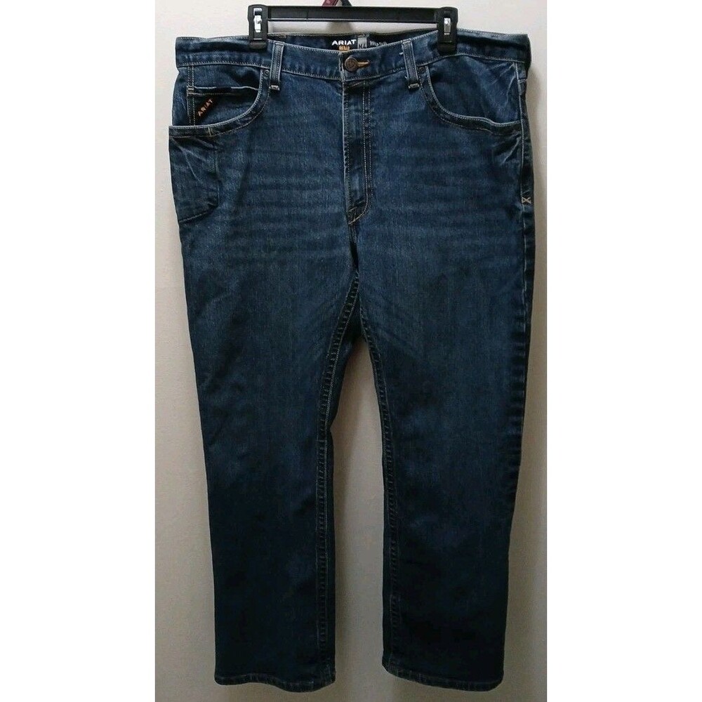 Ariat Jeans Mens 40x30 M4 Rebar Relaxed Boot Blue Denim Workwear Cowboy Durable